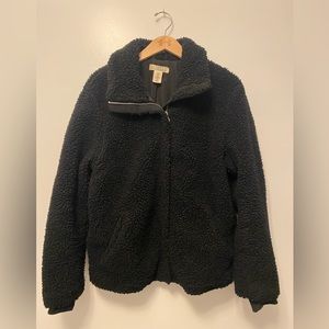 H&M medium black sherpa coat